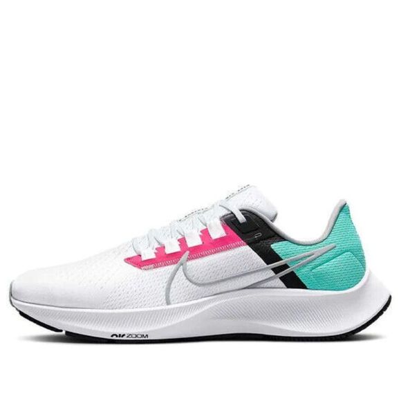 Nike Air Zoom Pegasus 38 CW7356-102 Men's White/Pink/Green Running Shoes NDD1003 - Picture 3 of 15